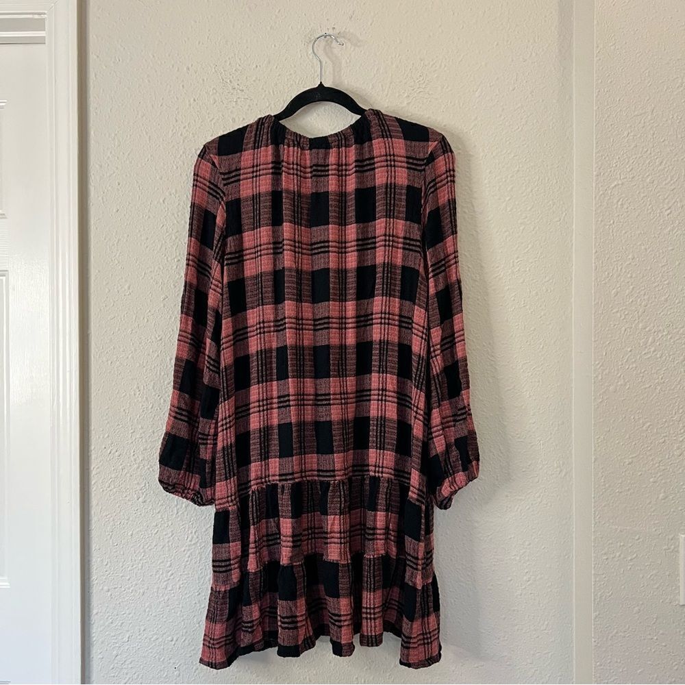 Anthropologie Cloth & Stone Daia Plaid Mini Dress Size Large (Missing Belt) - Picture 8 of 10